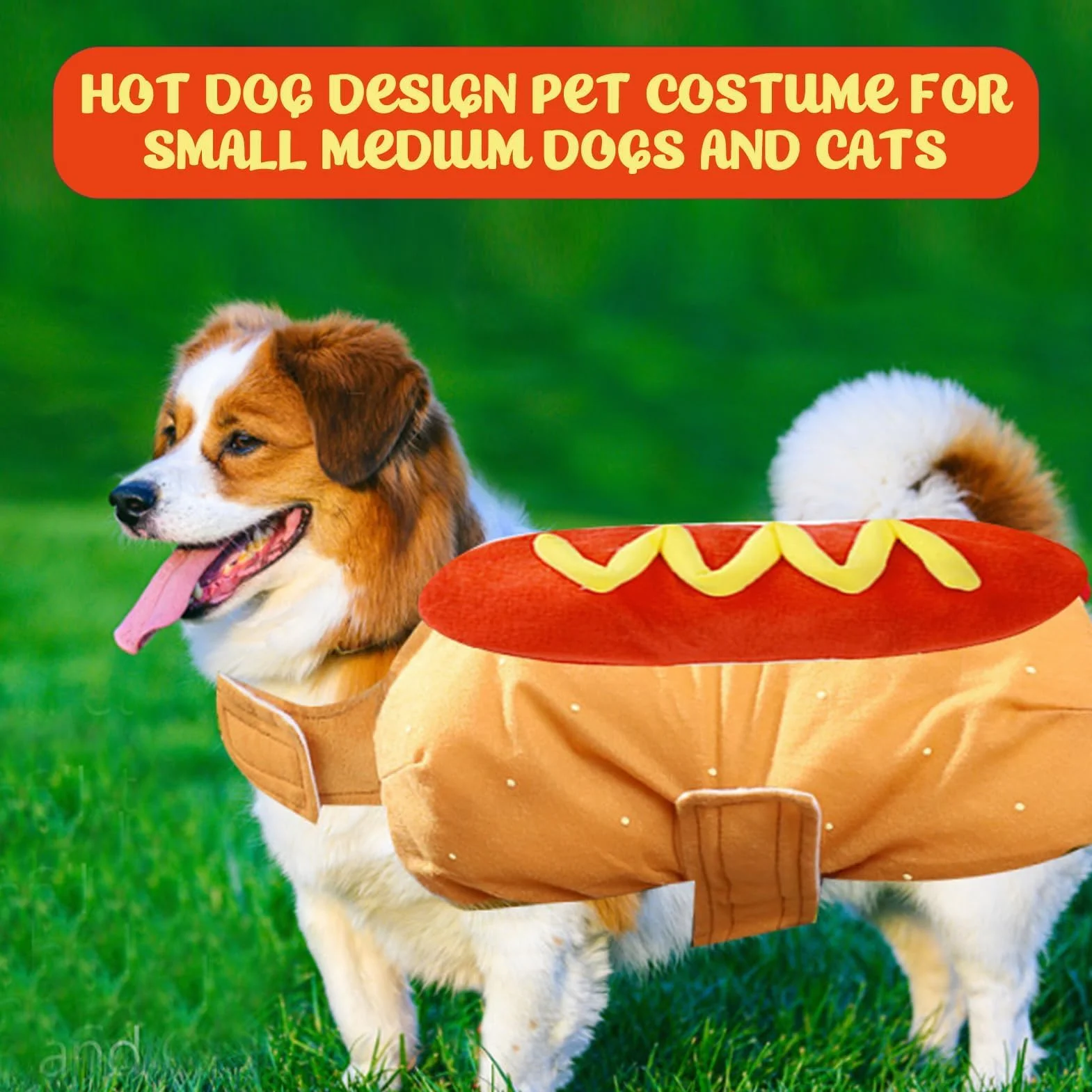 Kostium Hot Dog dla psa Hamburger Design Halloween strój Cosplay dla szczeniaka (S)