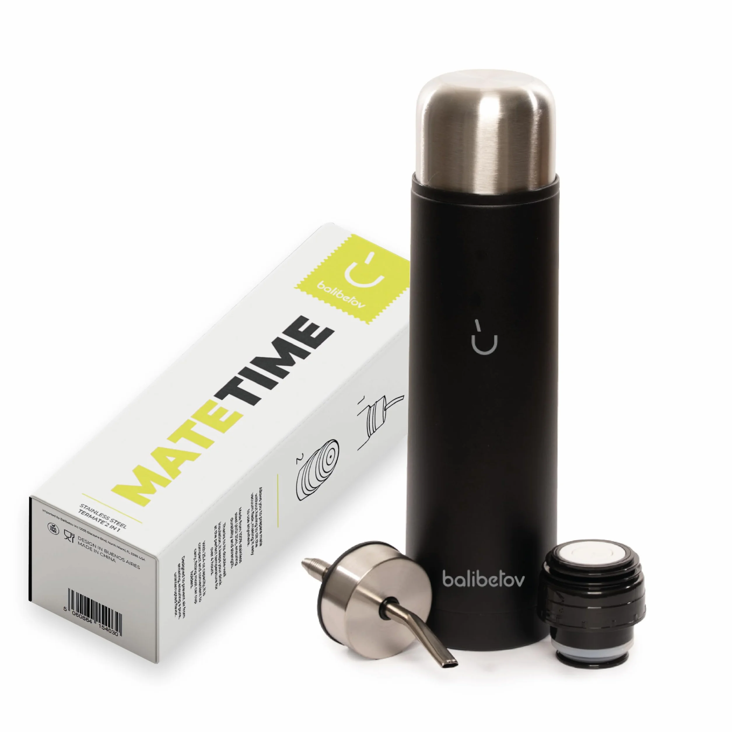 Balibetov Mate kubek 750 ml – samonapełniający się kubek do maty ze stali nierdzewnej z podwójnym dzióbkiem | izolowany próżniowo, szczelny, All-in-One Mate Brewer | utrzymuje ciepło wody przez wiele