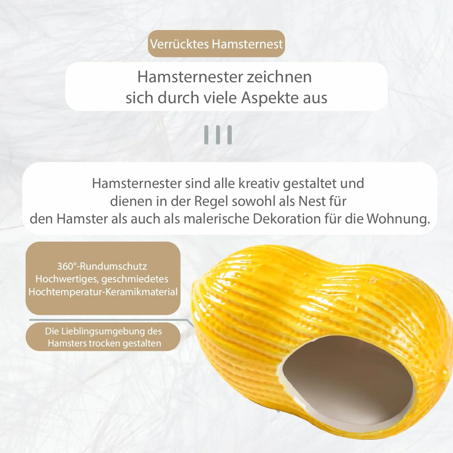 Ceramiczne gniazdo dla chomików domek dla małych zwierząt kryjówka