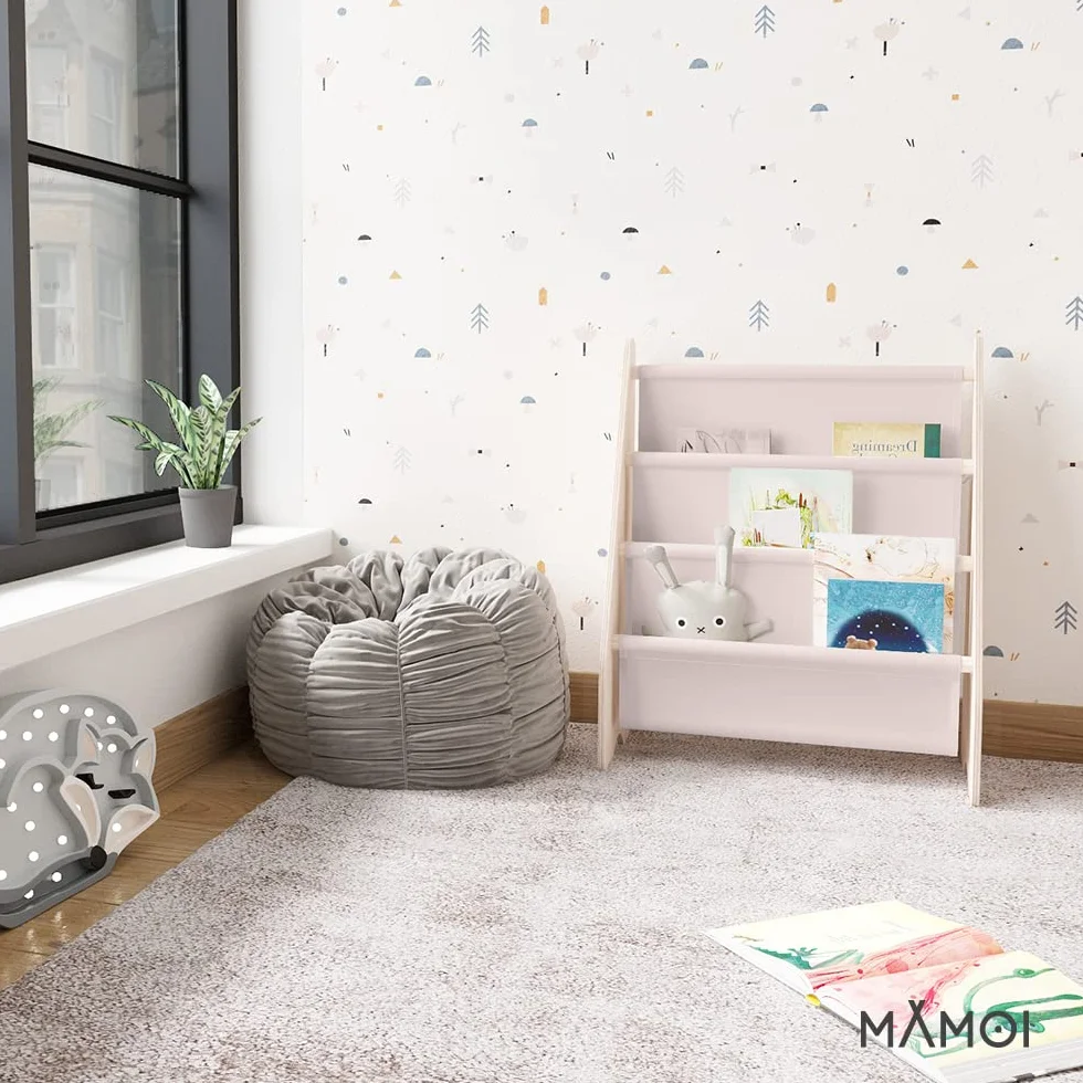 MAMOI® Regał na książki dla dzieci, skrzynka na książki do pokoju dziecięcego, regał na książki, drewniana ławka na książki, meble dziecięce, montessori