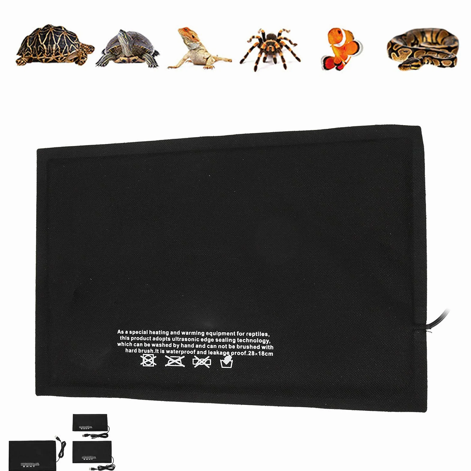5V 2A USB Gad Podkładka grzewcza Terrarium Cieplej Mata grzewcza dla żółwi, jaszczurek, żab, węży, gadów i innych żółwi małych zwierząt(28x18cm)