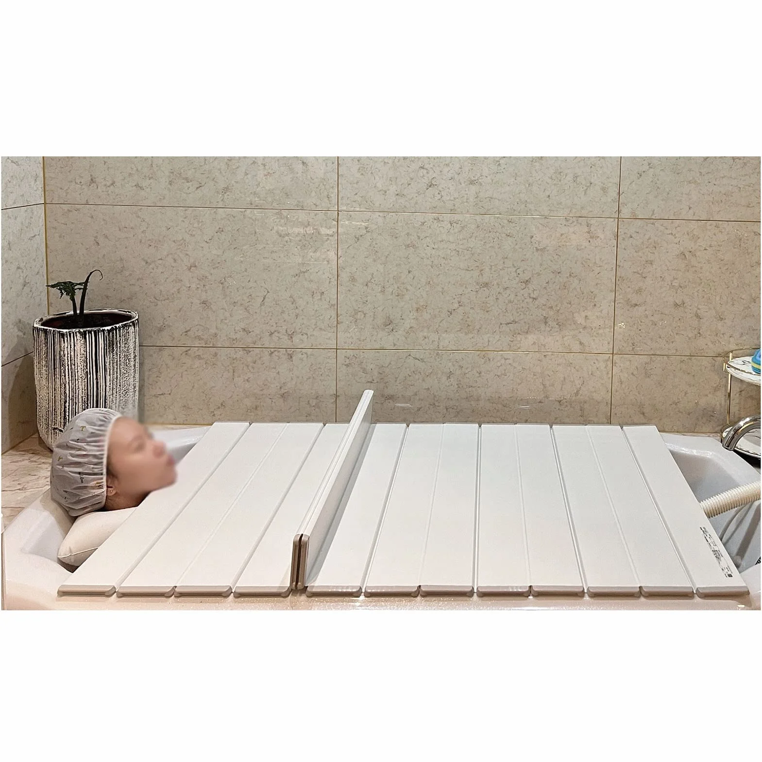 Wodoodporny składany pokrowiec na wannę o grubości 1 cm z polipropylenu do spa i kąpieli mlecznych Pyłoszczelna taca do kąpieli obsługuje 10 kg 140 cm x 80 cm i wygodna