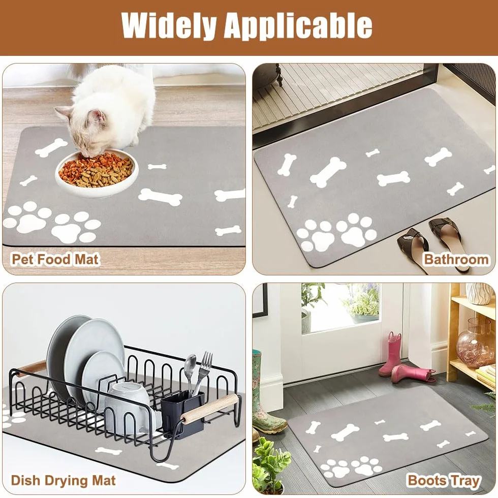 Alfombra Comedero Perro Superabsorbente 40x60 cm Antideslizante Tapete de Comida