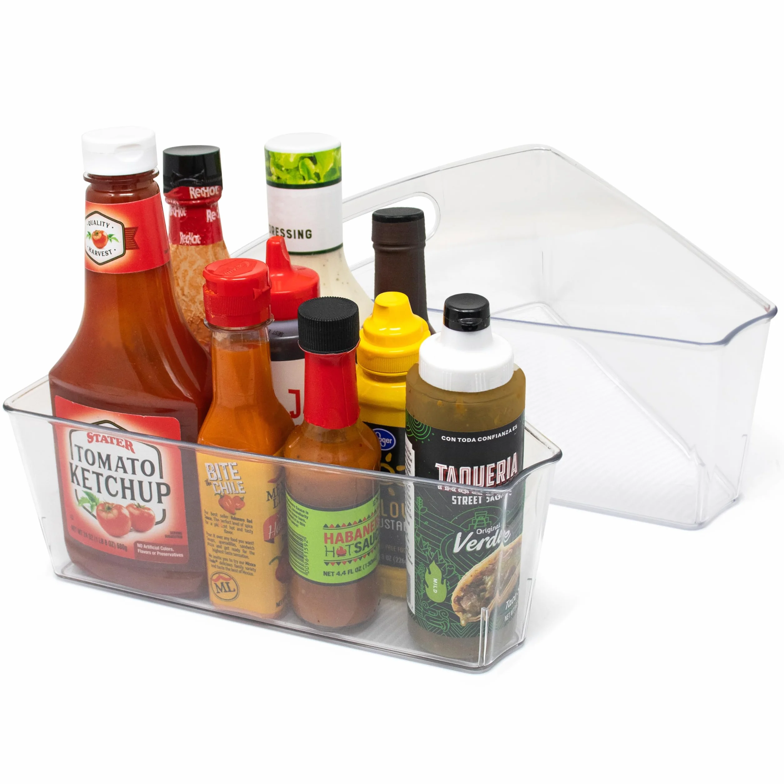 Kitchen Spaces KSCL2S6-AMZ Narożny organizer do spiżarni Lazy Susan, plastik, przezroczysty, 2 szt