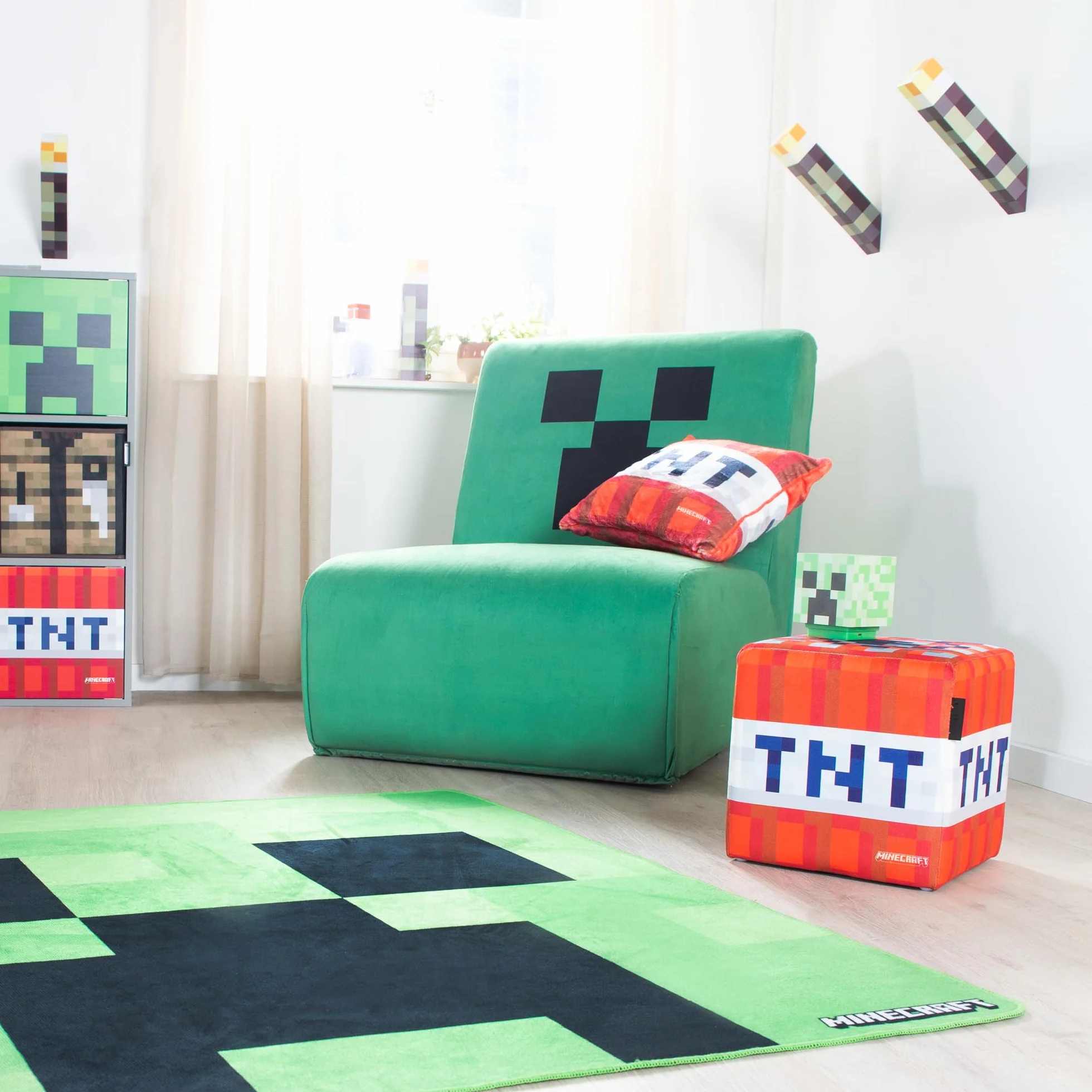 Phoenix Minecraft zestaw 2 sztuk, gniazdo otomana/siedzisko