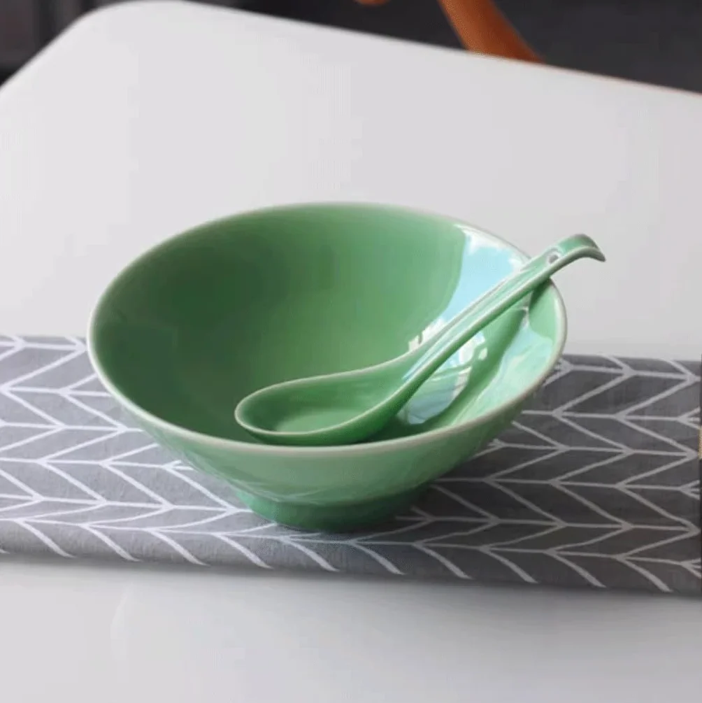 Miski do zupy miska na makaron gospodarstwo domowe duża ceramiczna restauracja makaron instant miska ramen wysokie miski obiadowe (A)