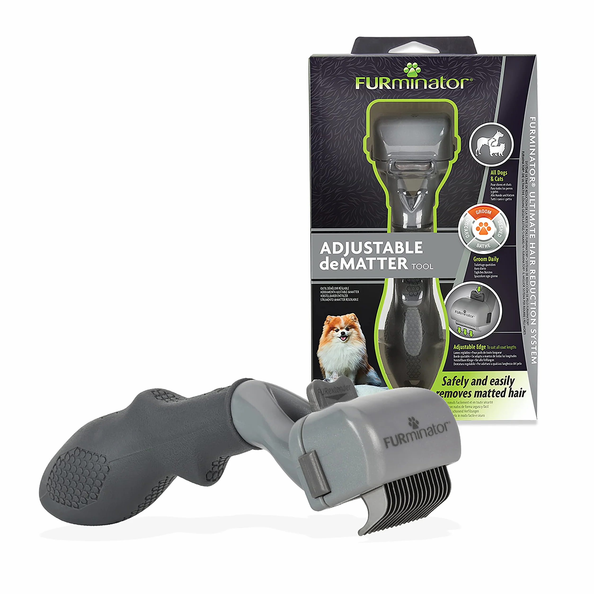 Furminator 141617 Grzebień dla Psów i Kotów, Szary