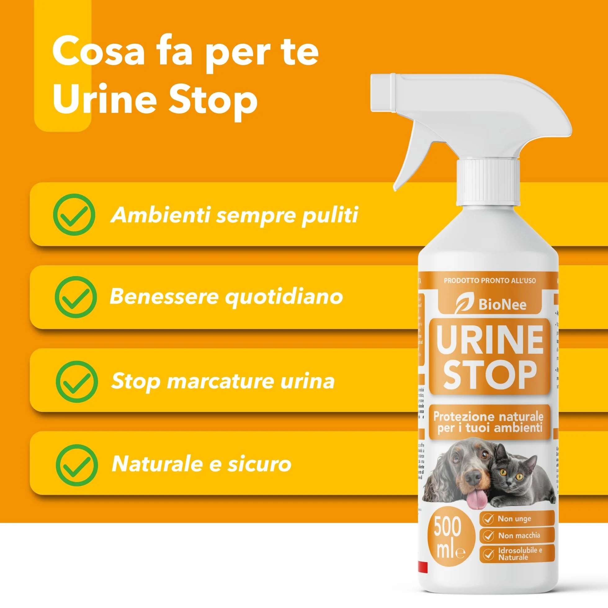 Urine Stop naturalny spray dla psów i kotów 500 ml podwójne działanie odstraszający i usuwający zapachy