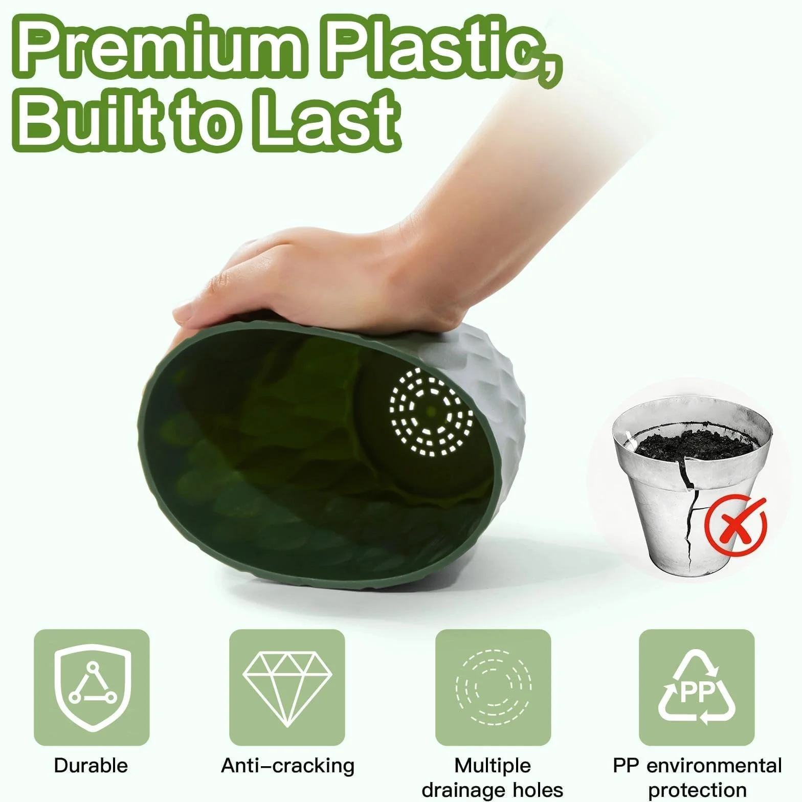 Plastikowa doniczka ze spodkiem 12,5 cm, zestaw 6 doniczek, doniczka na zioła z wieloma otworami drenażowymi, okrągła doniczka na sukulenty do wnętrz i na balkony, kaktusy