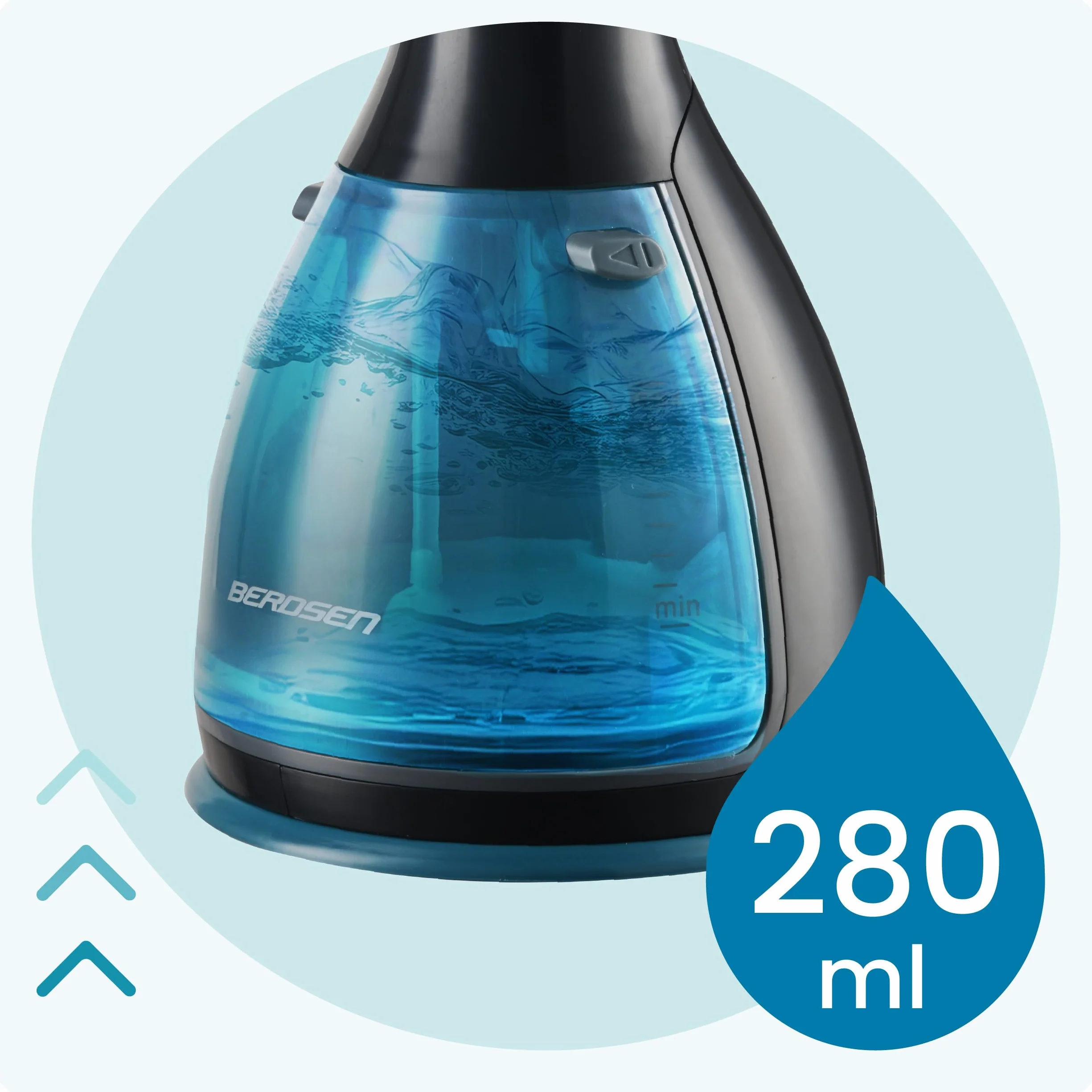 Berdsen Parownica do Ubrań - 1500W 32g/min - Steamer - Podróżne Żelazko Parowe - Przenośna i Kompaktowa - Czarna