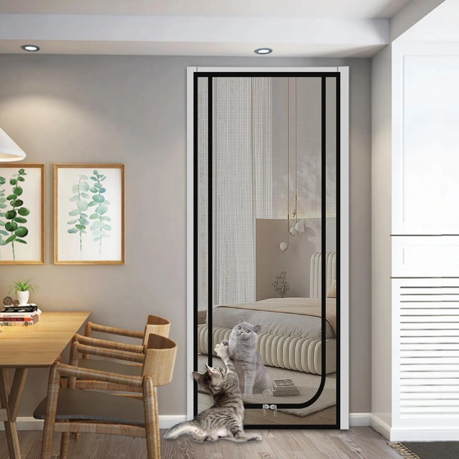 Siatka dla kotów 80 x 200 cm do drzwi balkonowych, odporna na koty