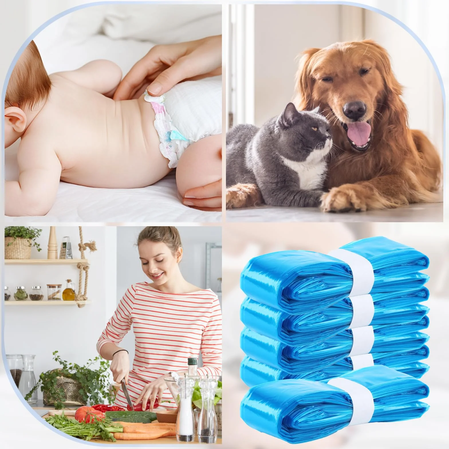 Folia uzupełniająca do wiadra na pieluchy 4,5 m 5 sztuk kompatybilna z Litter Genie Angelcare Tommee Tippee Littycat antyzapachowa