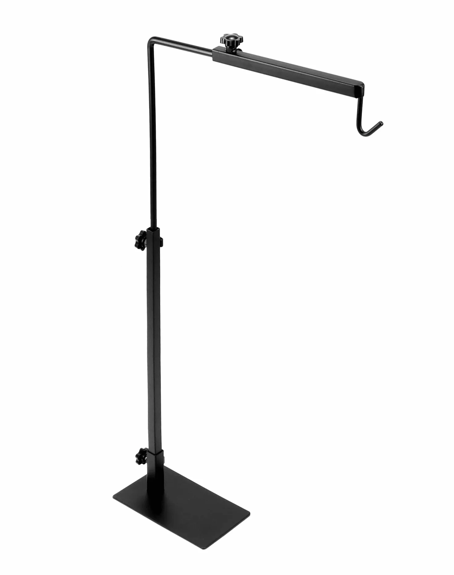 QWORK® Uchwyt lampy gadów do klatki siedliskowej, stojak na lampę grzewczą dla gadów, żółwi, gekonów pająków, regulowana wysokość 38-64 cm, szerokość 20-30 cm