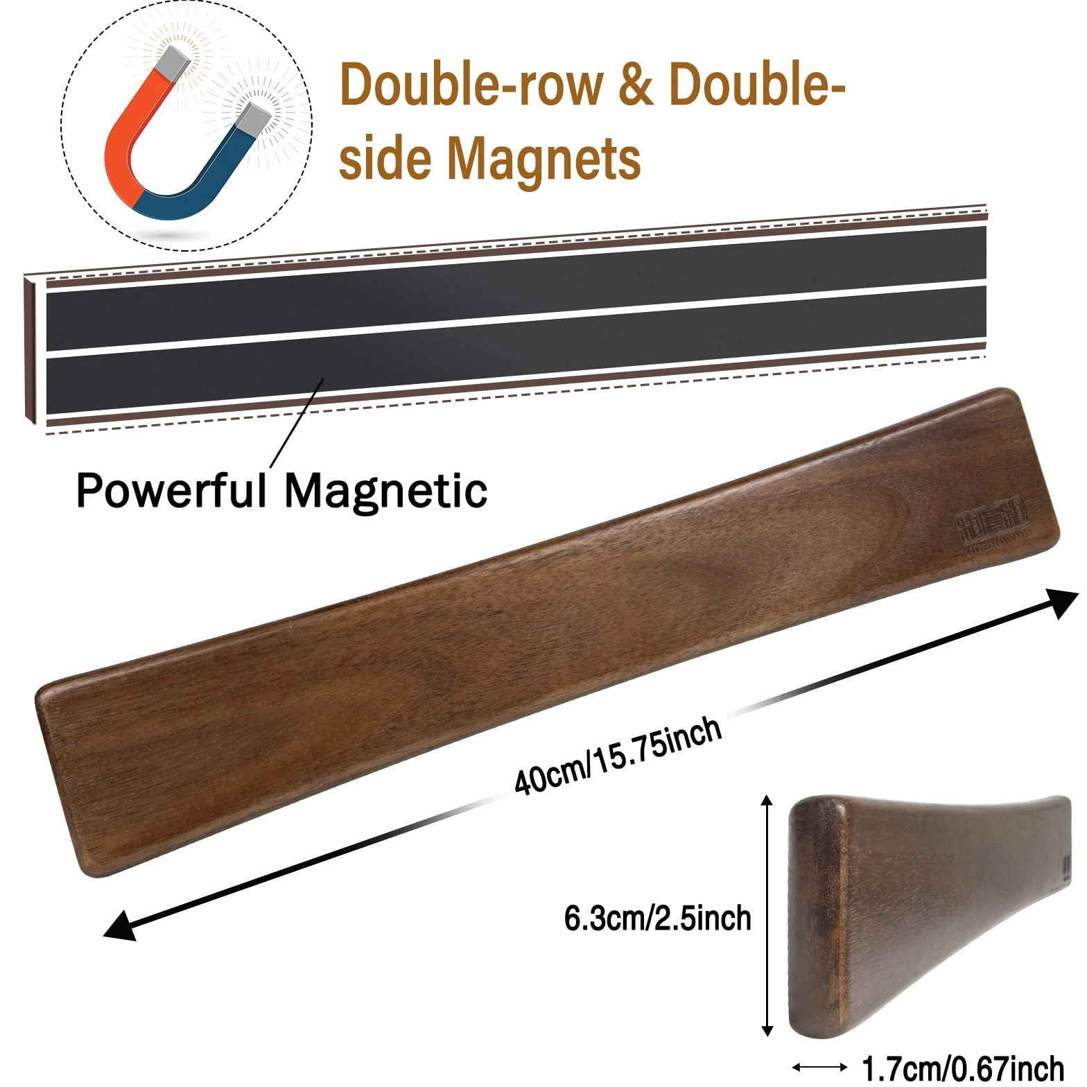 HOSHANHO Magnetyczne paski do noży | Magnetyczne paski do noży 39 cm