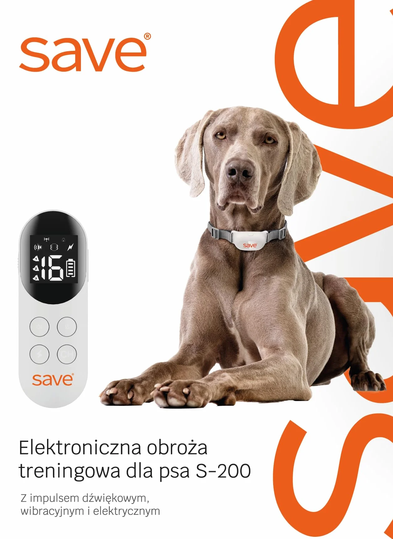 Obroża Elektryczna SAVE Dla Psa - Treningowa z Pilotem, Zasięg 800m, Lampka LED