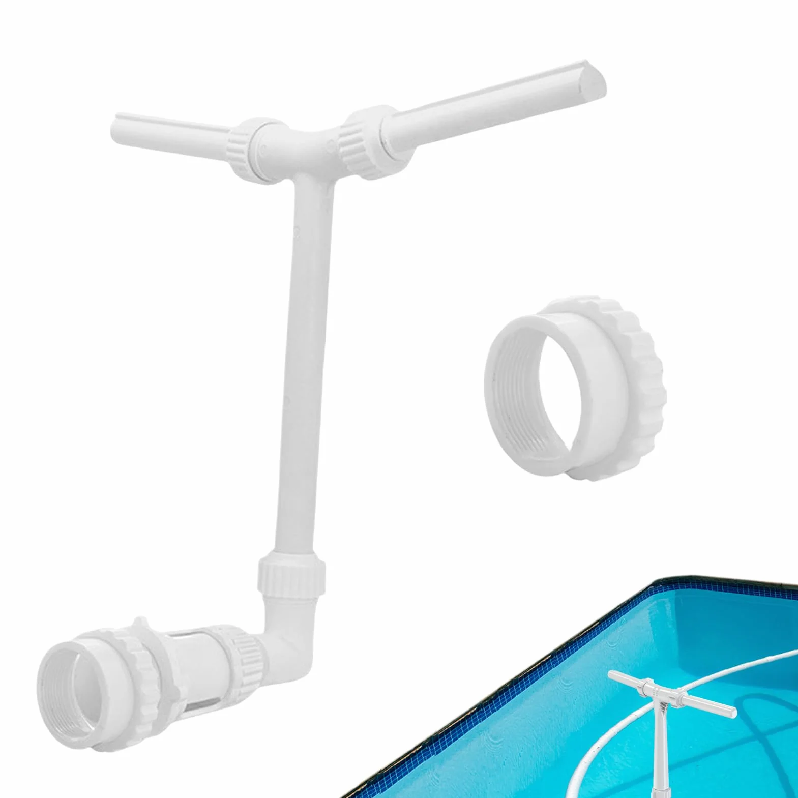 Swimming Pool Spa Water Fountain, Double Spray Pool Attachment, Adjustable Waterfall Fountains Head Cooling, Decoration, Fun, for Inside Pools, Elevated Ground, Garden, Patio, Backyard, Summer