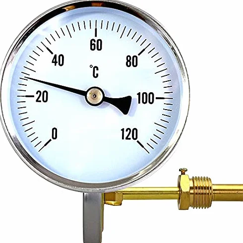 Termometr do wędzarni, duża Ø 80 mm, kalibrowany 1/2" 120°C