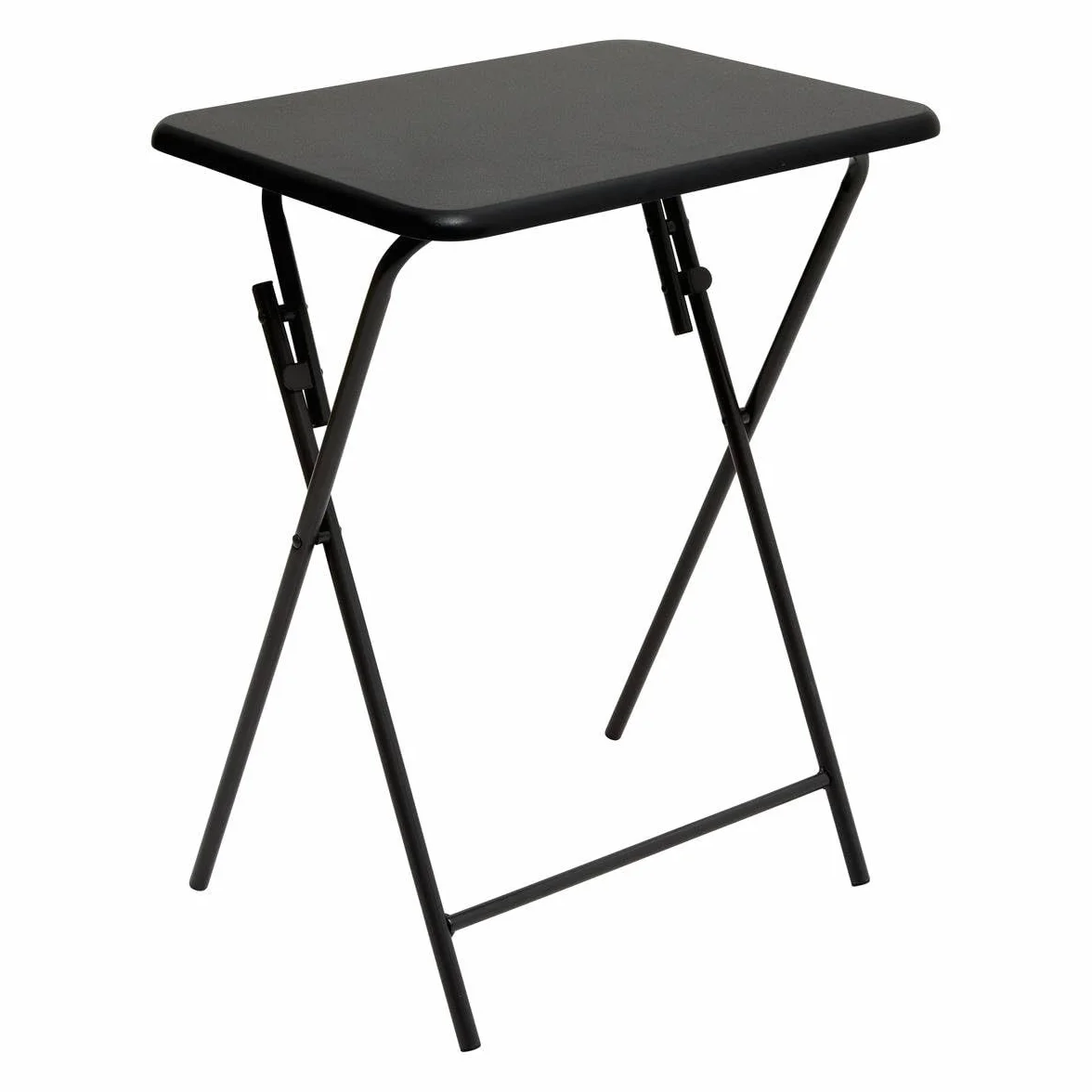 5five - Czarny składany stolik pomocniczy - L48 x D38 x H65 cm - Metalowa rama - do małej przestrzeni, balkonu, studia, salonu, sypialni