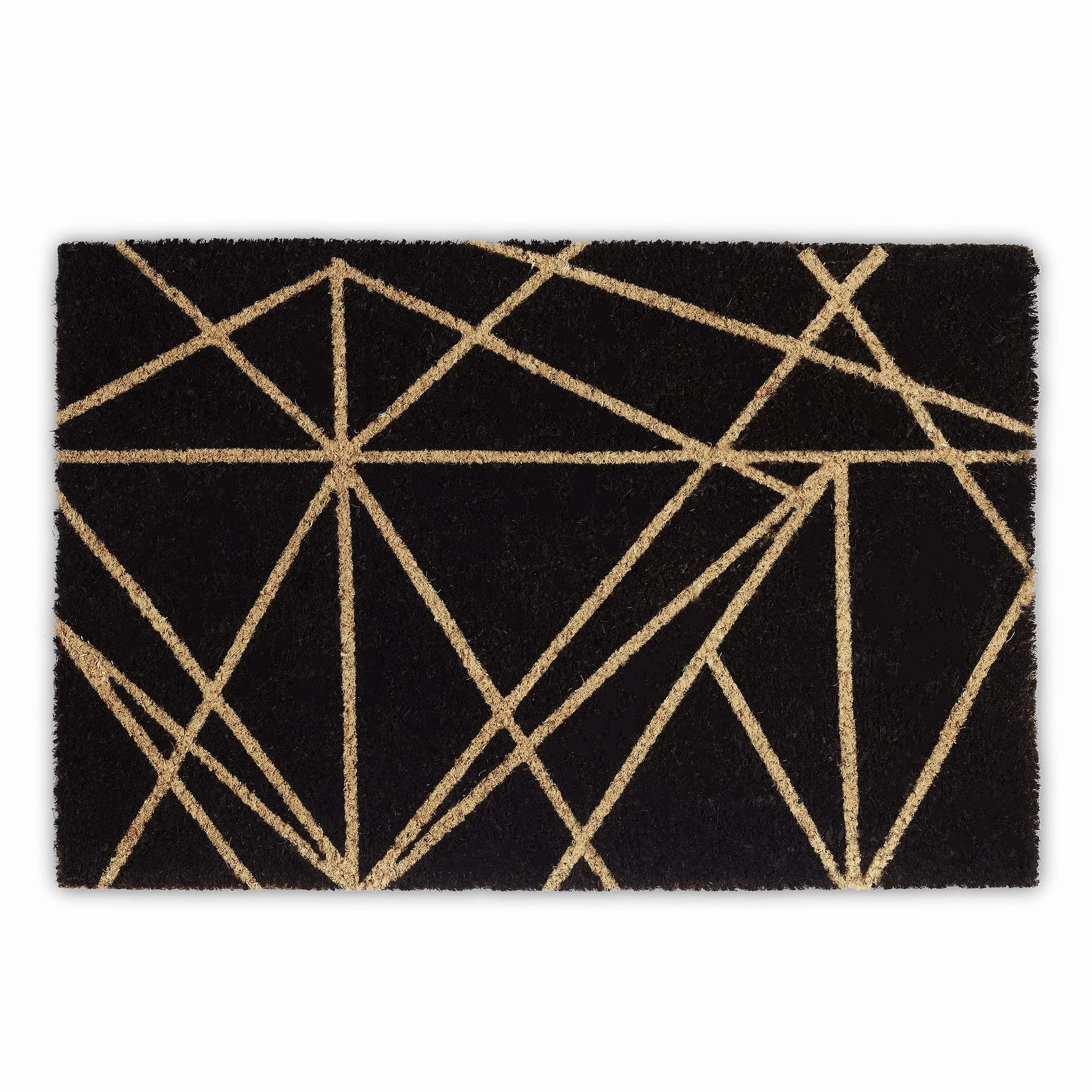 Relaxdays Wycieraczka wzór kokosowy, wys. x szer. x gł.: 1,5 x 60 x 40 cm, prostokątna, antypoślizgowa, włókno kokosowe, guma, czarno-naturalna