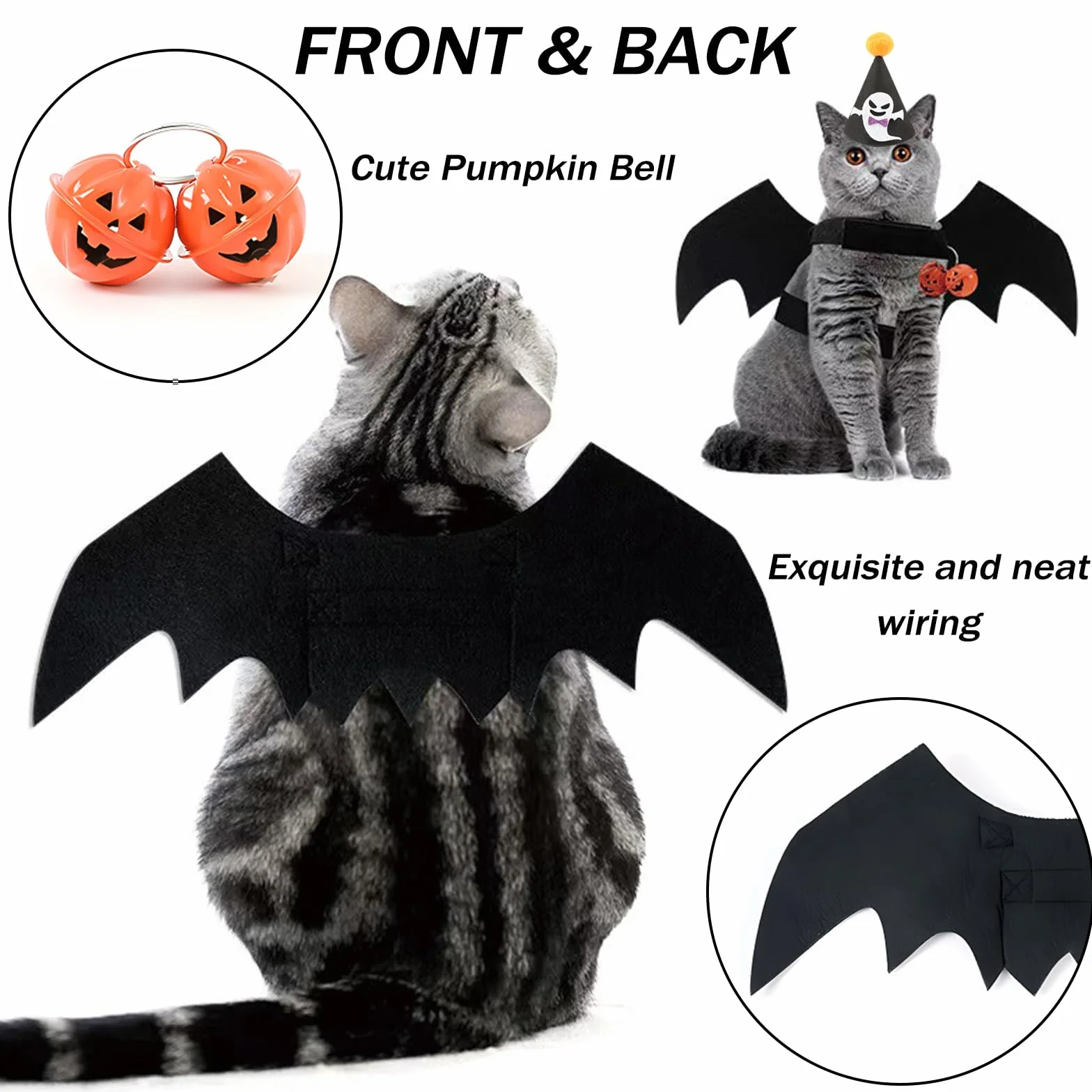 Kostium na Halloween dla zwierząt domowych, skrzydła nietoperza dla kota kostiumy dla kota na cosplay karnawał
