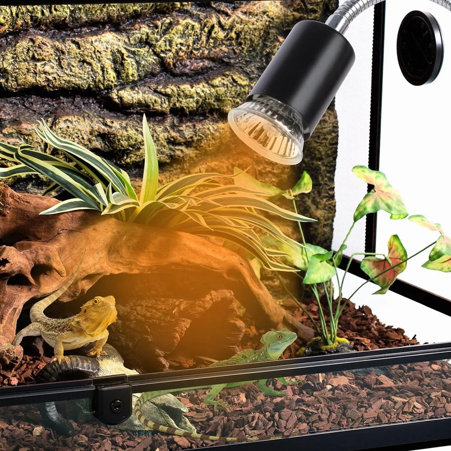 Lampa grzewcza do terrarium UVA UVB 25W+50W E27 dla żółwi, jaszczurek, gadów