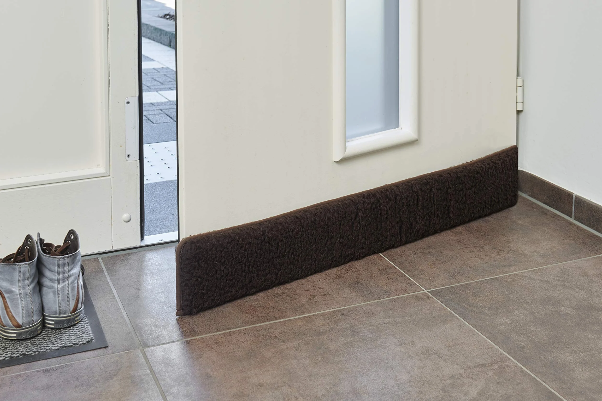 K. & N. Schurwolle 550 stoper do drzwi z żywej wełny, 80 cm, brązowy