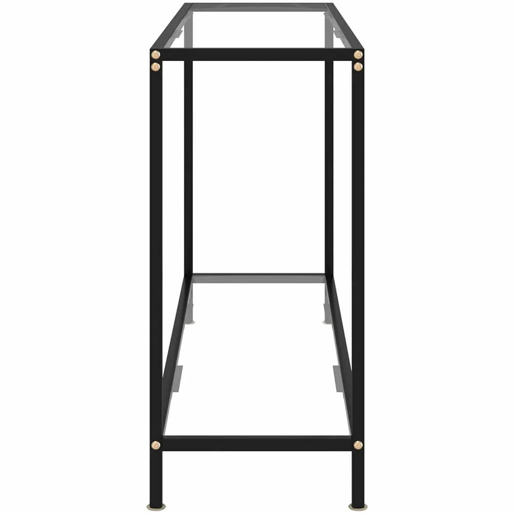 Stolik konsolowy, przezroczysty, 120 x 35 x 75 cm, szkło hartowane z półkami, nowoczesny stolik pomocniczy do salonu, sypialni, przedpokoju