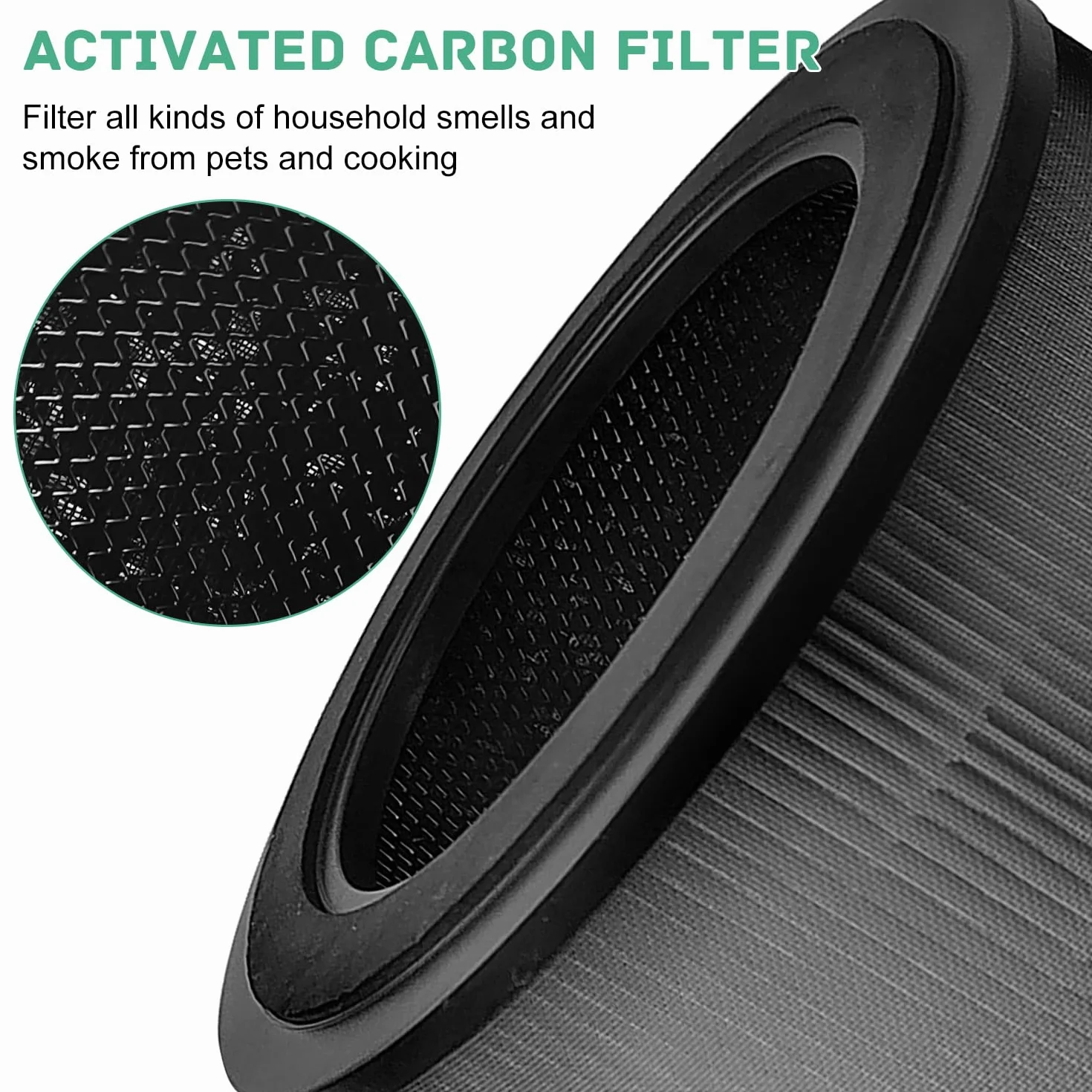 2 filtry HEPA kompatybilne z Philips AC0950 AC0951, filtr wymienny, wysoce wydajna filtracja, czyste powietrze, nadaje się do domu, hotelu, biura (czarny)