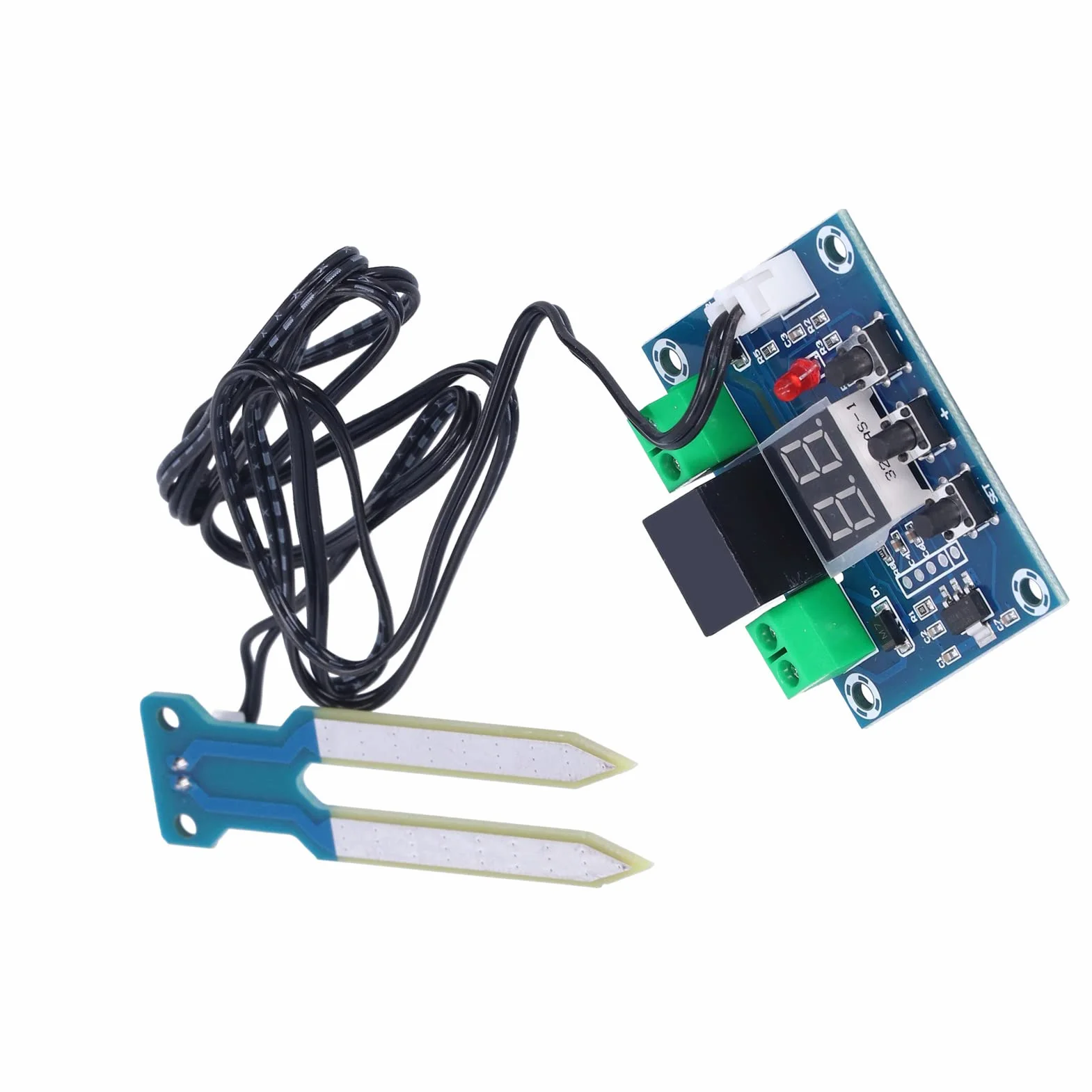 Hyuduo Moduł kontrolera wilgotności, automatyczny czujnik gleby, moduł kontroli wilgotności gleby, z cyfrowym wyświetlaczem nawadniającym do automatycznego nawadniania Xhm214 Dc12V, czujnik