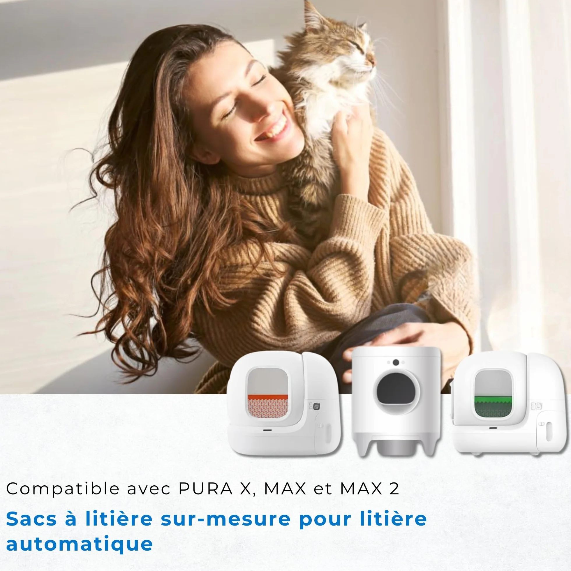 Worki na śmieci dla kota PURA MAX 2 PURA X 100 szt. sznurek odporne na zarysowania