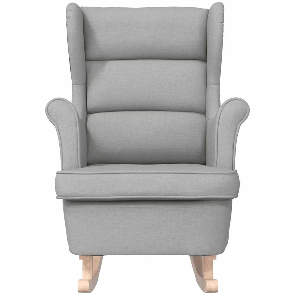 vidaXL Fotel bujany, szary, 74x90x102 cm, tapicerowany tkaniną, krzesło, fotel do salonu, fotel bujany, fotel wypoczynkowy, siedzisko wypoczynkowe