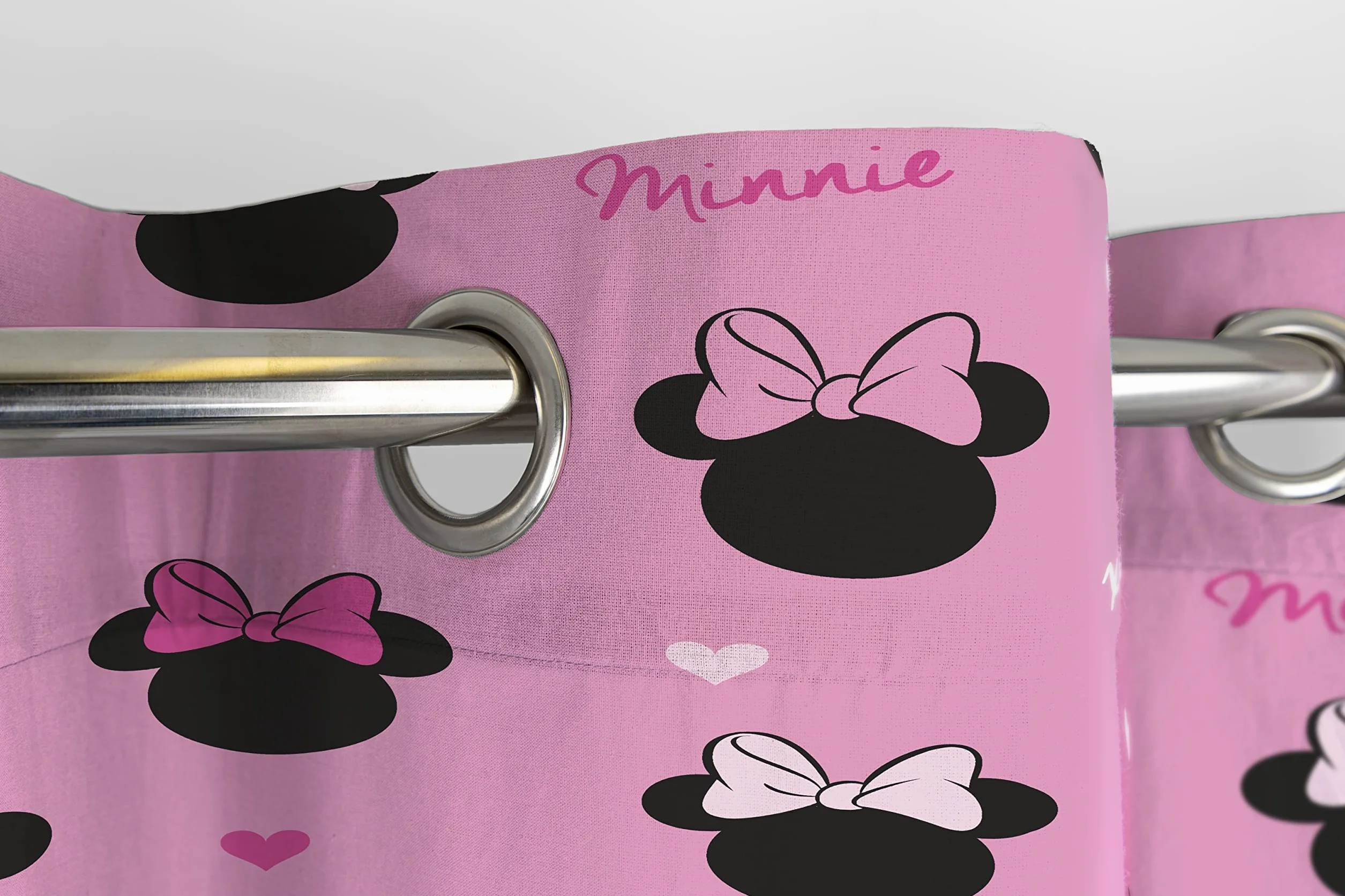 Disney Myszka Minnie, serca i miłość, 183 cm x 168 cm, zasłony okienne z oczkami, 2 panele
