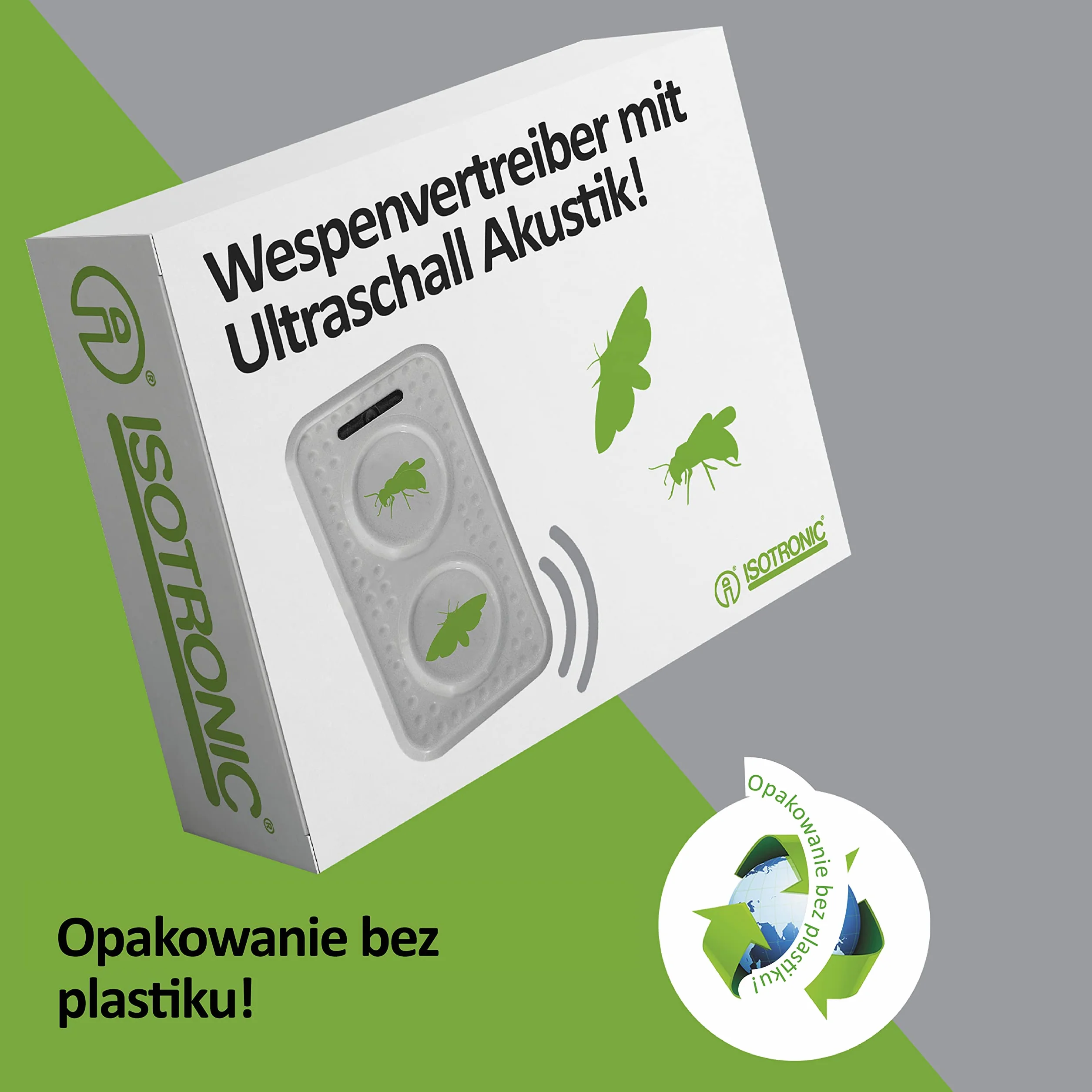 ISOTRONIC ochrona przed osami, odstraszanie moli, odstraszanie os dzięki ultradźwiękom i zmiennej częstotliwości, ochrona przed molami | 1 sztuka