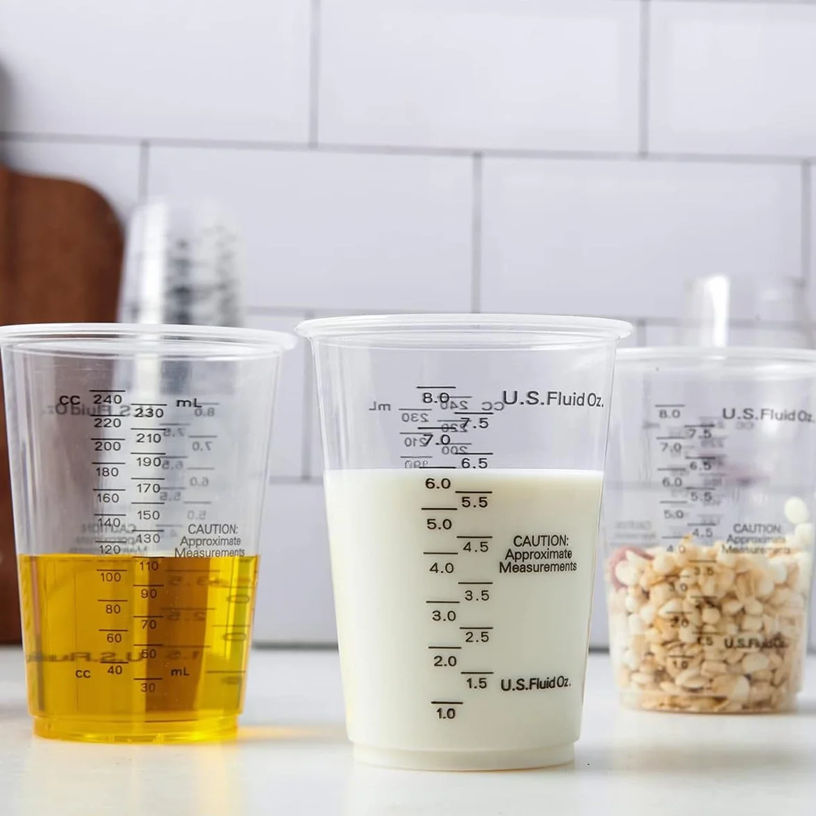 Kubek do mieszania z żywicy epoksydowej, kubek z miarką, do mieszania płynów, pigmentów, farb, 50 sztuk, 240 ml