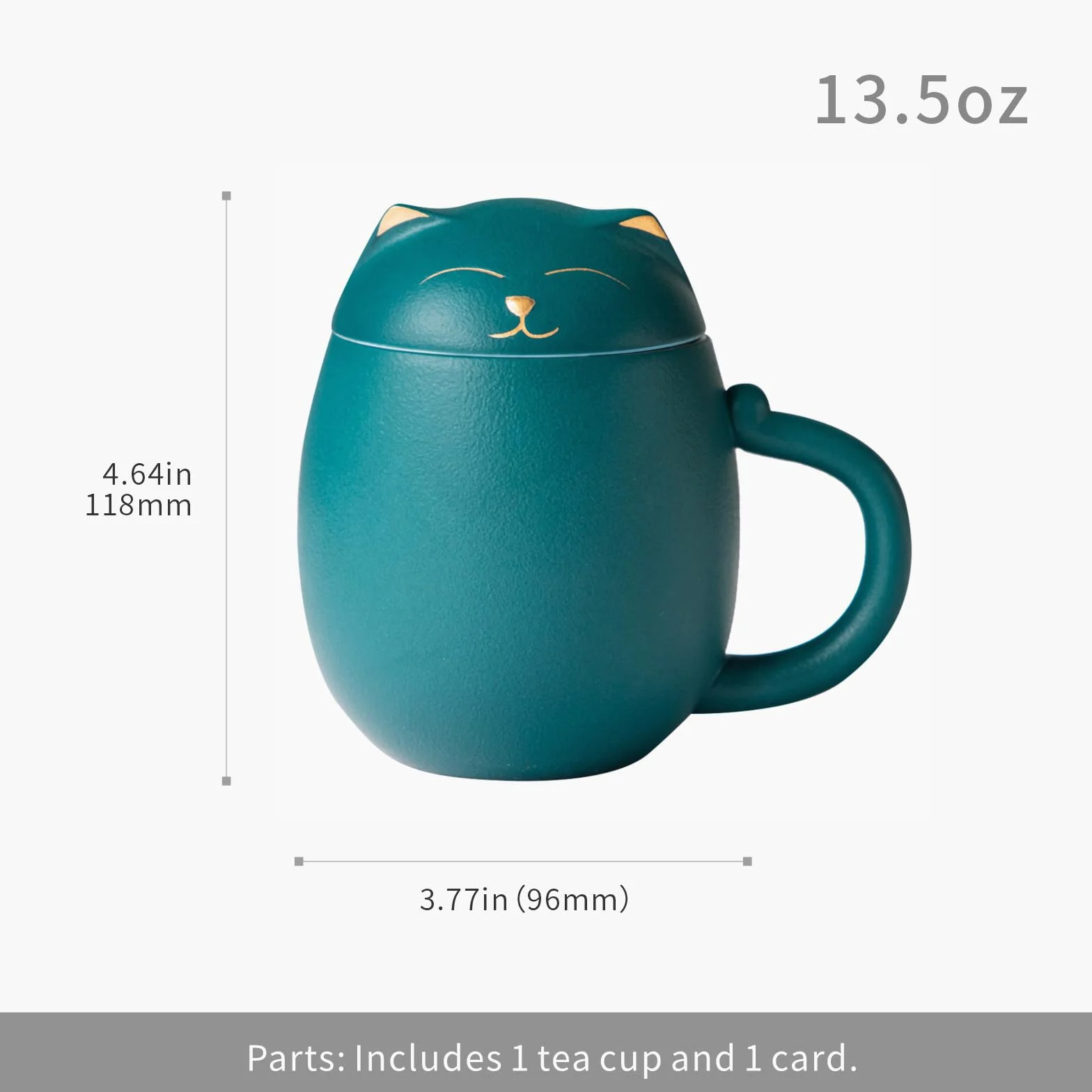 HEER Filiżanka do herbaty dla kota z zaparzaczem i pokrywką, uroczy kubek do herbaty z sitkiem do moczenia luźnych liści, ceramiczna filiżanka do herbaty na urodziny, Boże Narodzenie, prezenty dla