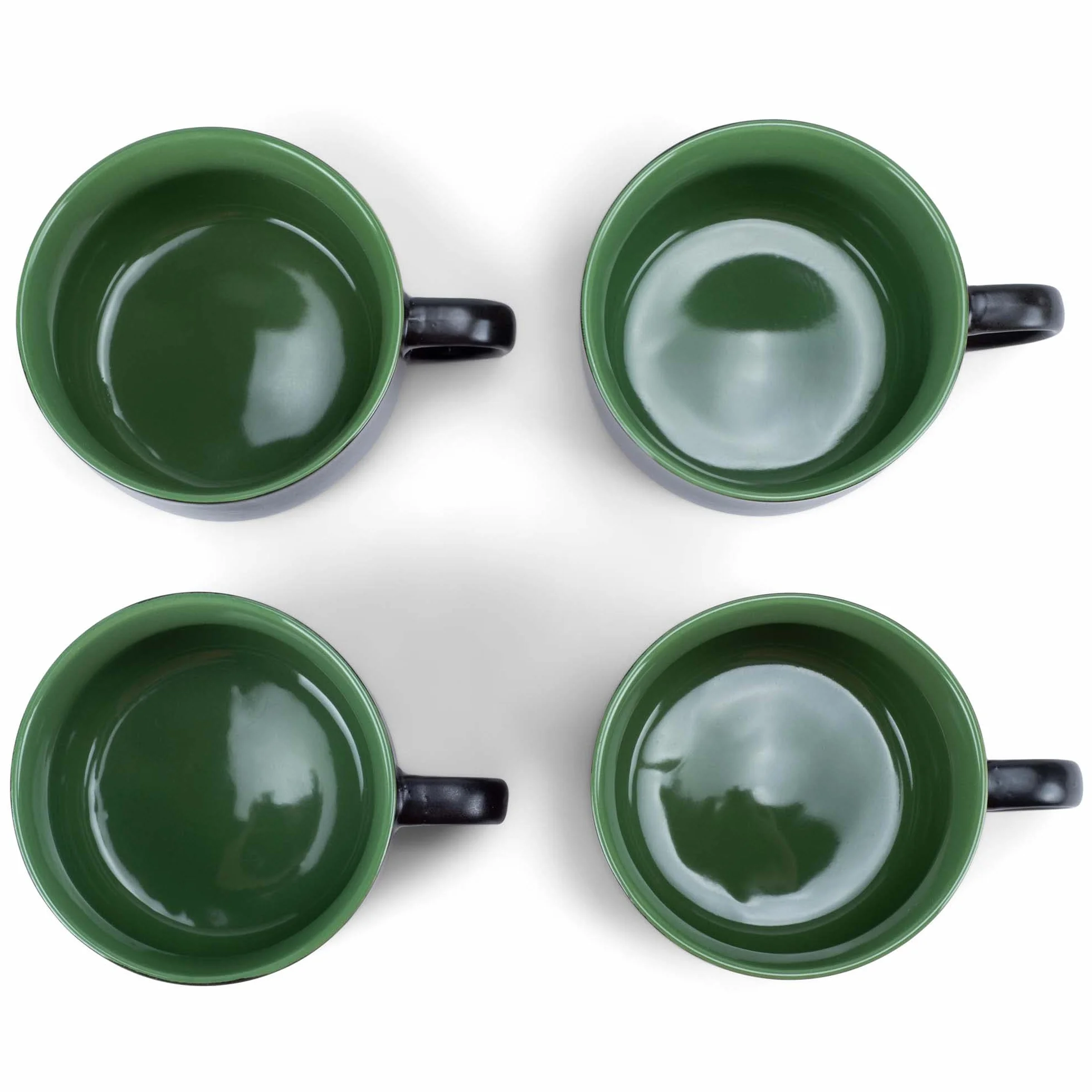 Elanze Designs Kolorowe Pop Green 680 ml błyszczące ceramiczne kubki Jumbo zestaw 4 szt