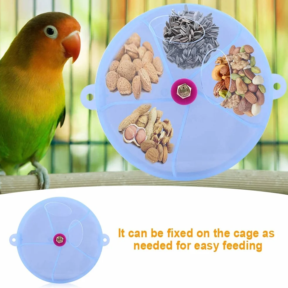 AMONIDA Bird Pet Foraging Feeder 5 gniazdek dla ptaków pióro klatkowe dla ptaków pióro dla ptaków Feeder, ptaki Feed Toy, dla silnych kokatielsów (niebieski)