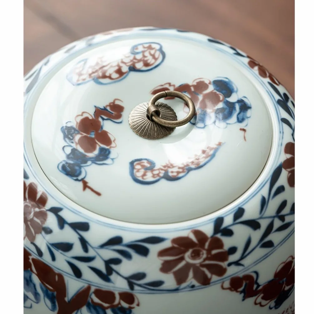 XYNSNDB Kanistry kuchenne Duży zbiornik do przechowywania herbaty luzem Ceramiczny orzech Kawa Zamknię zbiornik na płatki zbożowe Domowe pudełko na herbatę o dużej pojemności Duży cylinder na herbatę