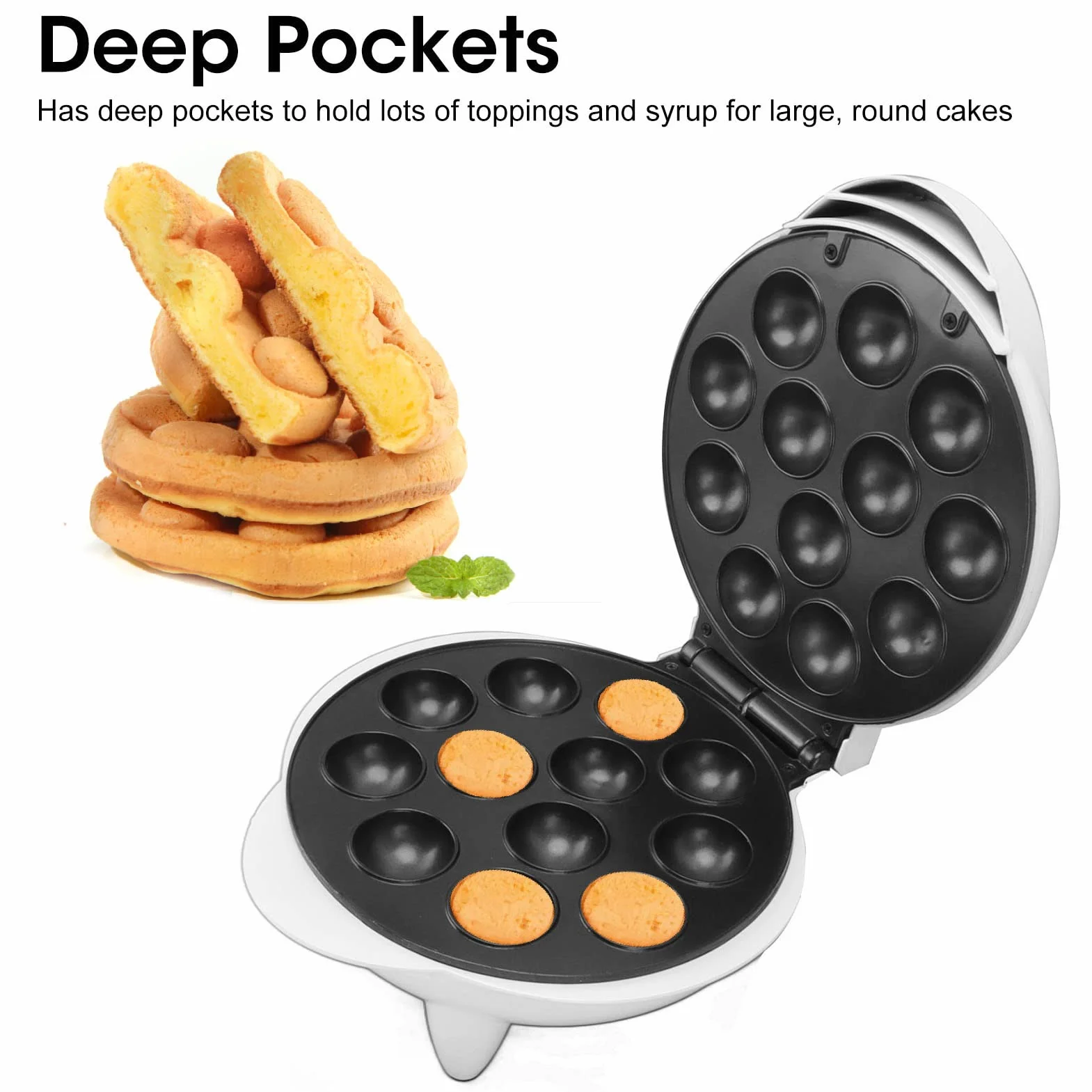 Pssopp Mini Treat Maker Cake Pop Maker Donut Maker wielofunkcyjna 12 ciastek Mini Cupcake