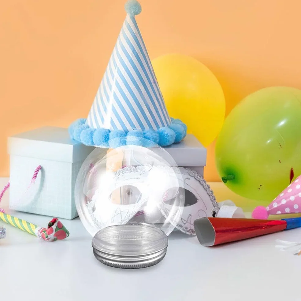 Zerodeko 20 Sztuk DIY Kule Śnieżne 150Ml Przezroczysta Plastikowa Kula Wodna Nadająca Się Do Napełniania Kula Śnieżna Z Odkręcaną Nakrętką Na Świąteczne Dekoracje Do Domu DIY Rzemiosło