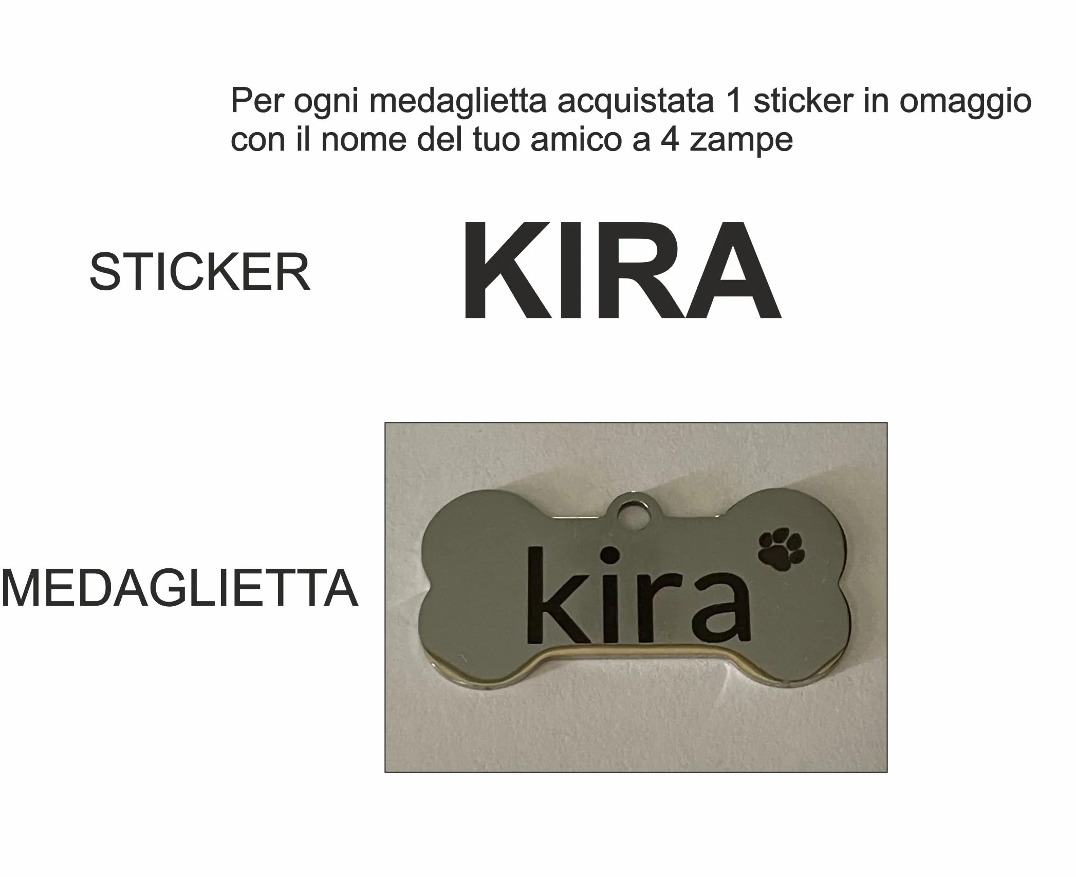 AMA SHOP Spersonalizowany nieśmiertelnik metalowa tabliczka identyfikacyjna + naklejka