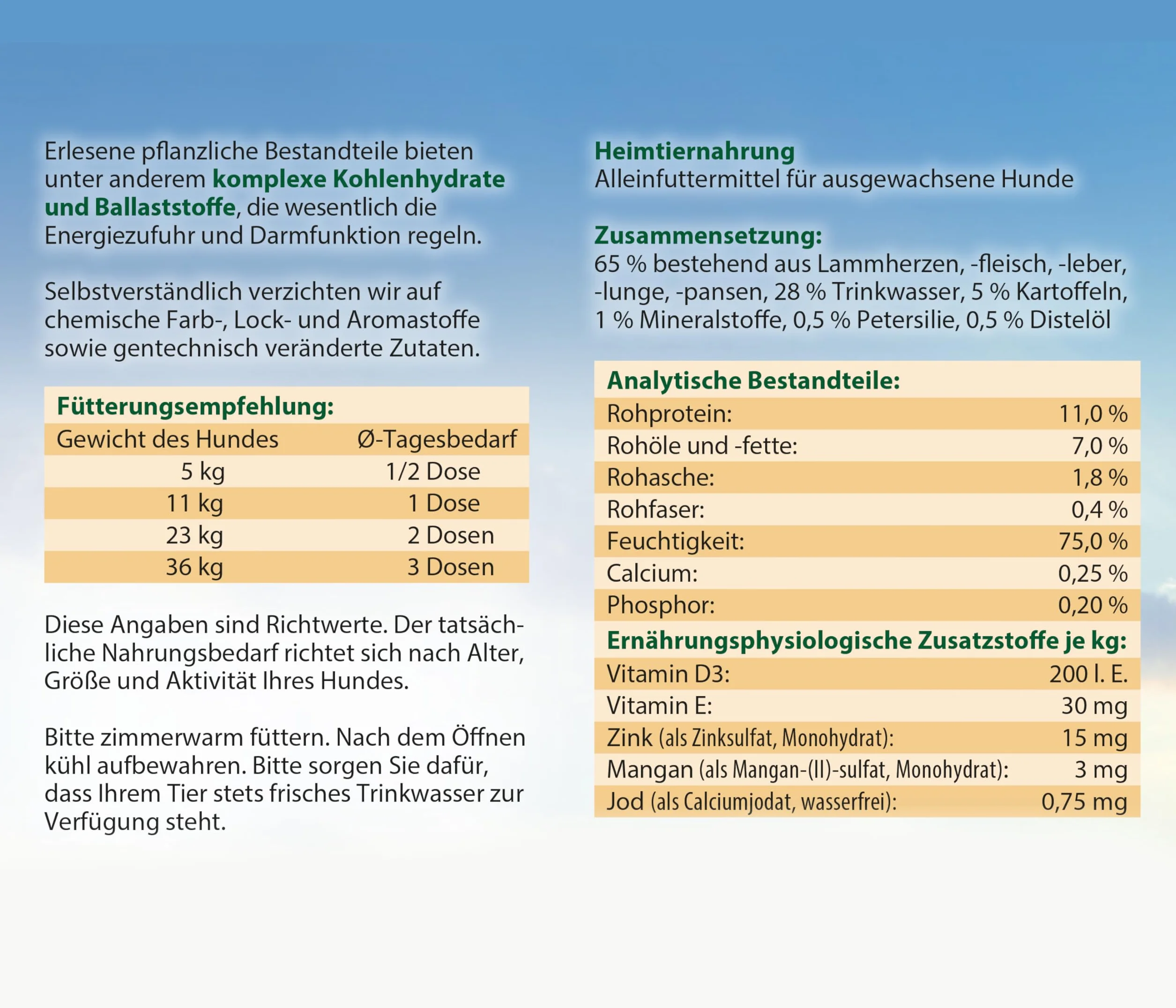 Dehner Best Nature karma dla psów mokra bez zbóż dla dorosłych jagnięcina ziemniak pietruszka 6 x 800 g 4,8 kg