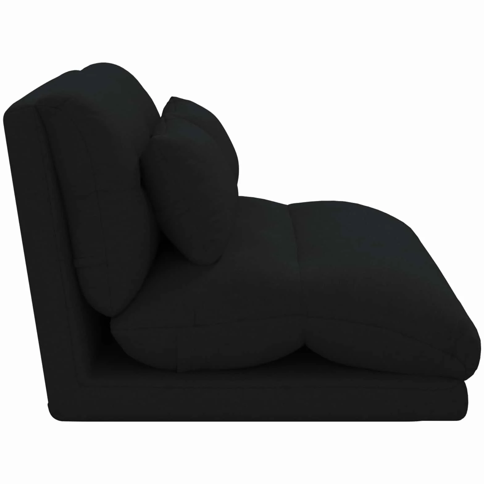 Regulowane czarne krzesło podłogowe z ergonomicznym oparciem, tapicerowane i składane, do salonu, gier, czytania, jogi, siedzenia medytacyjnego, zajmuje mało miejsca, poszewka nadająca się do