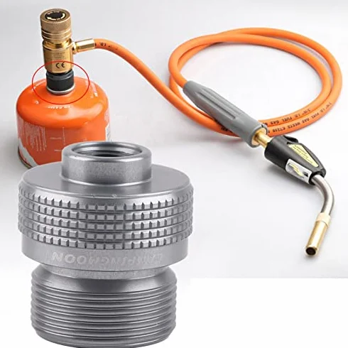 Adapter zbiornika gazowego, adapter do kuchenki gazowej, sprzęt zewnętrzny, butla gazowa, złącze do kuchenki kempingowej, gotowanie, piknik, grill, kanister gazowy, adapter konwertora