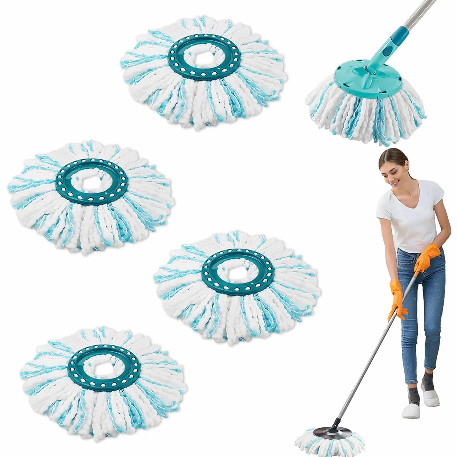 Leifheit Clean Twist Disc Mop 4 części wymienne głowice z mikrofibry