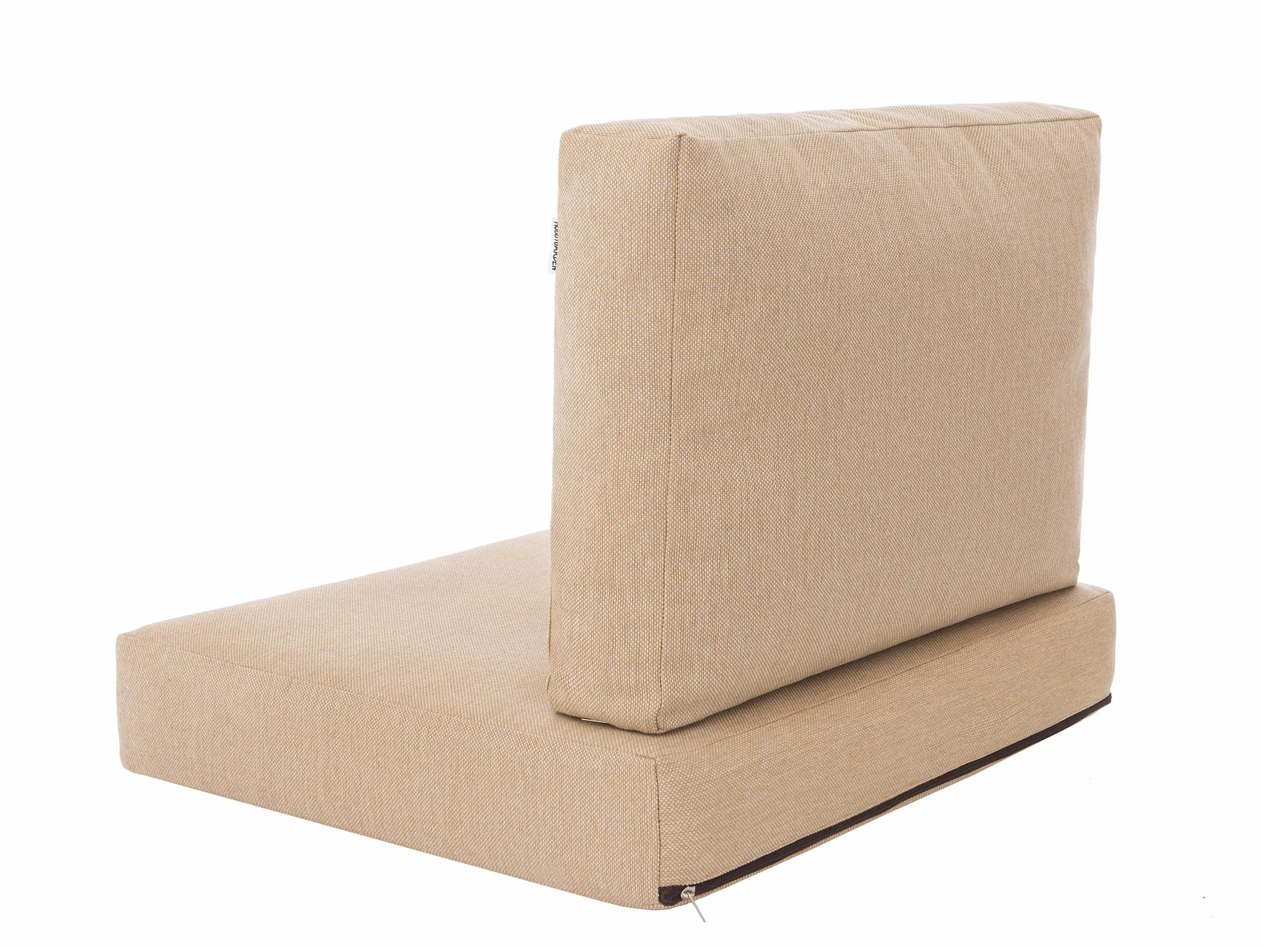 PillowPrim Zestaw poduszek na fotel rattanowy / wiklinowy, oparcie siedzenia, poduszka do siedzenia, do użytku na zewnątrz, poduszka do siedzenia, krzesło rattanowe, 60 x 55 x 40 cm, kolor beżowy