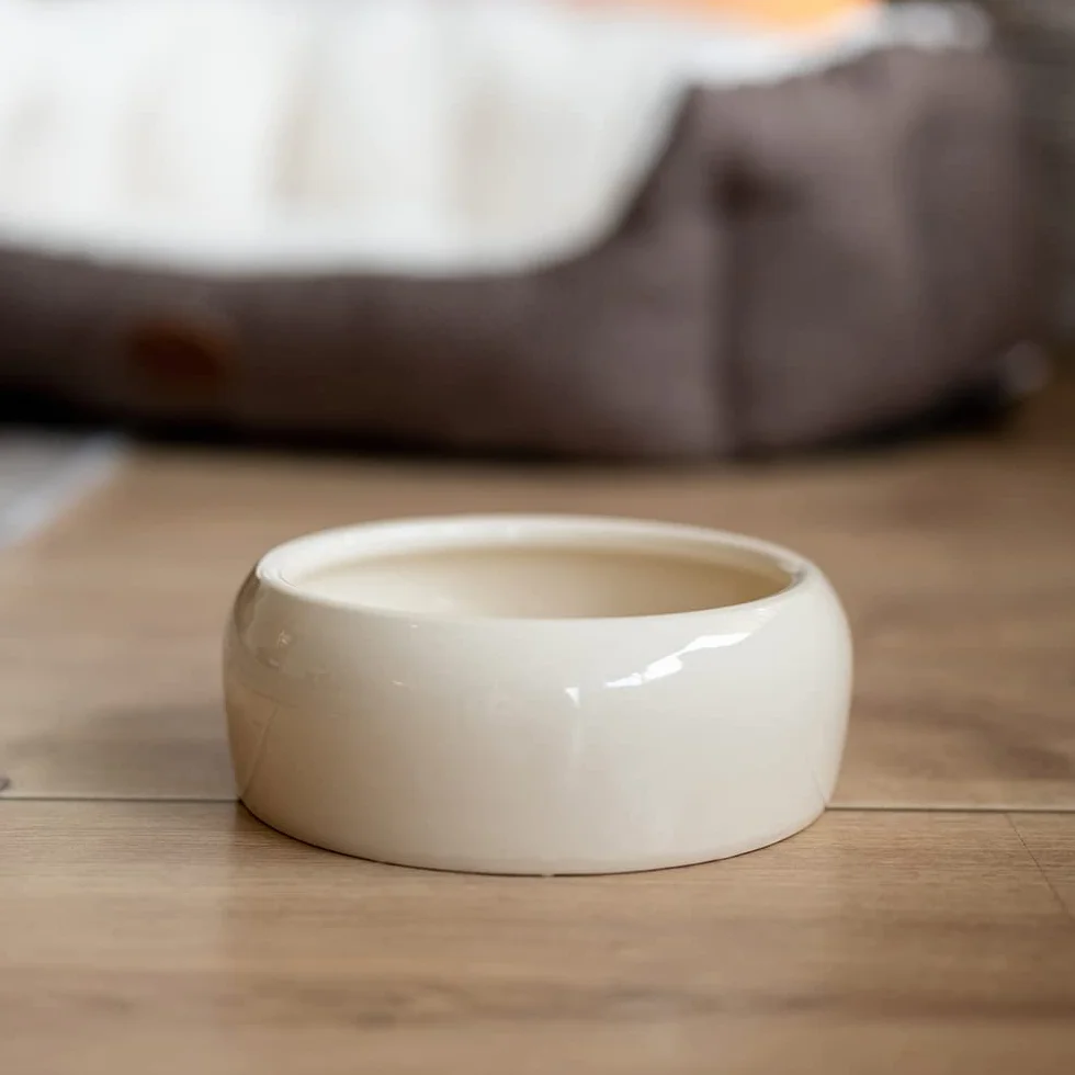 Nobby Ceramiczne koryto na karmę dla psów i kotów, 1000 ml, kremowe