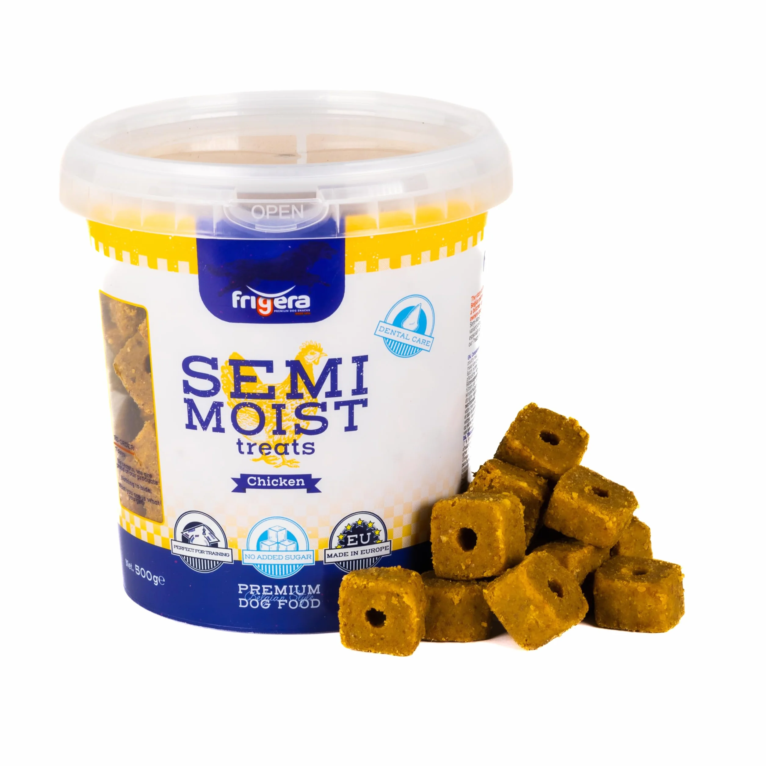 Frigera Semi-Moist Soft Treats Kurczak 500g Miękkie przekąski dla psów