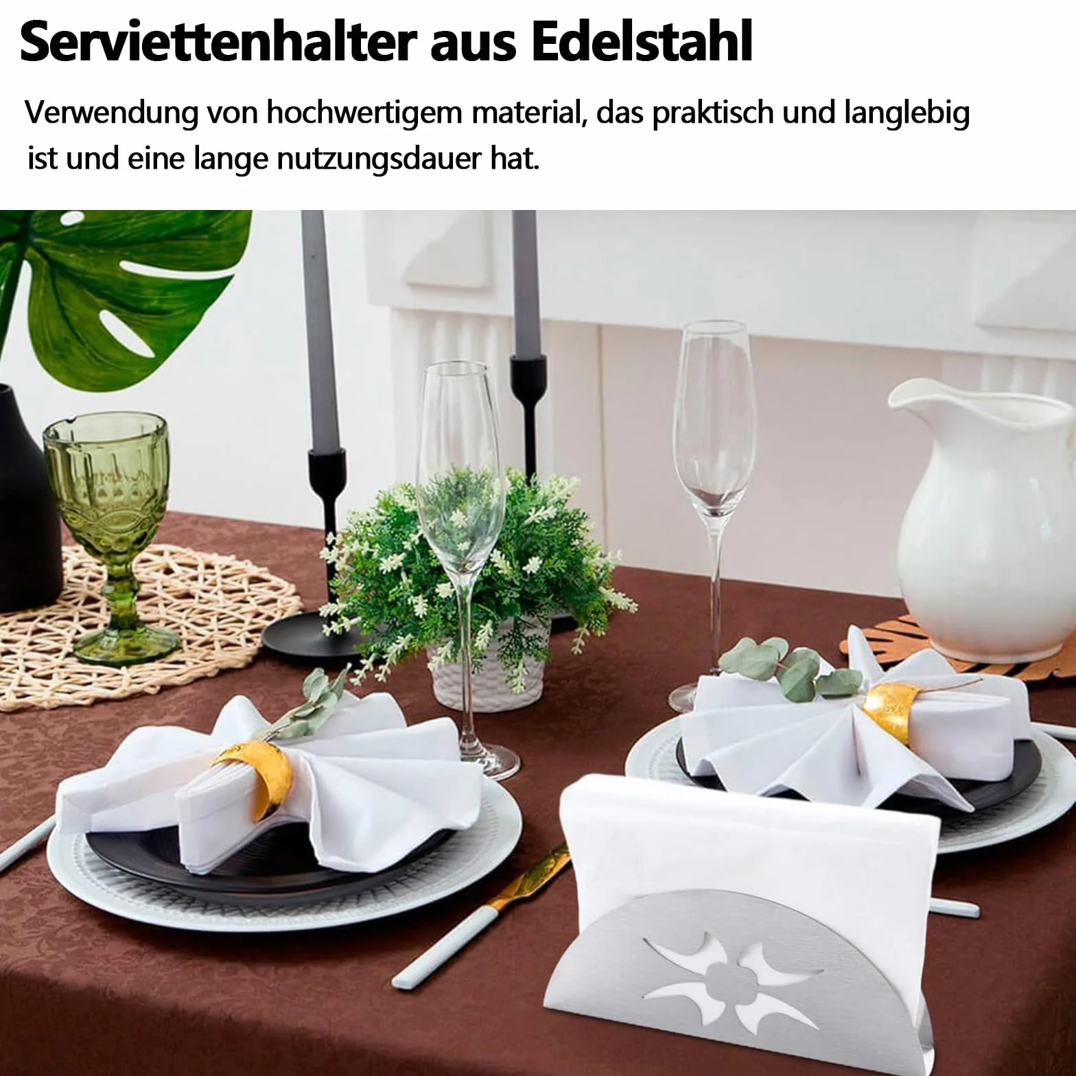 Uchwyt na serwetki, 2 sztuki stojaków na serwetki ze stali nierdzewnej, metalowy dozownik serwetek, retro zapiekanka srebrna, do dekoracji stołu w restauracji, kawiarni, hotelu lub kuchni