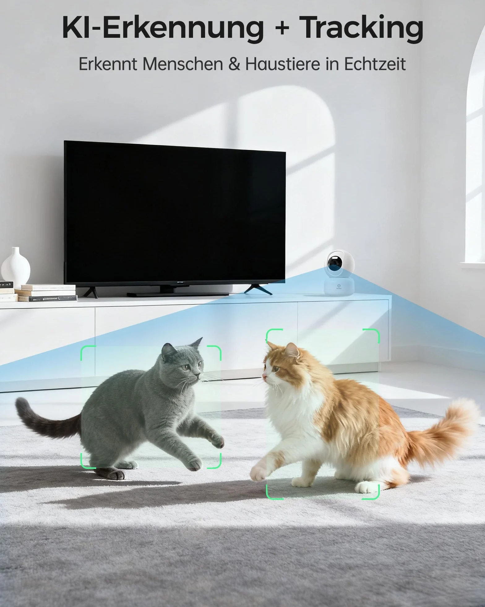 Woox Kamera do monitoringu wewnątrz 2K 360° WLAN z noktowizorem, rozpoznawanie osób, automatyczne śledzenie, dwukierunkowe audio
